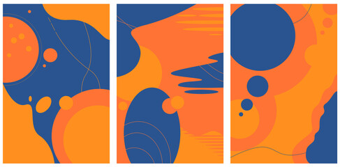 Vector set of abstract creative backgrounds in minimal trendy style