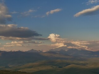 clouds over the mountains