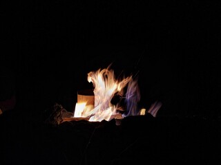 fire in the fireplace