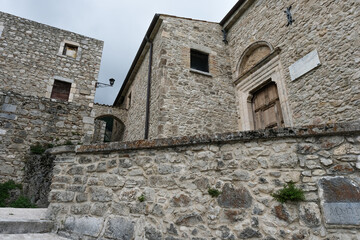 Fototapeta na wymiar historic center of the village of Rocca caramanico in the Majella mountain area in Abruzzo Italy