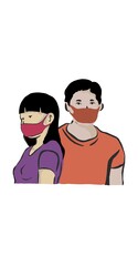 vector illustration of a boy and girl
Stay safe and healthy