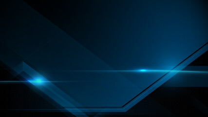 Abstract Technology Hi-tech Futuristic Digital with Geometric Innovation on Dark Blue Background. High Tech Computer with Science and Technology. Vector Illustration