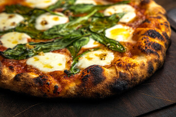 Neapolitan pizza close-up.