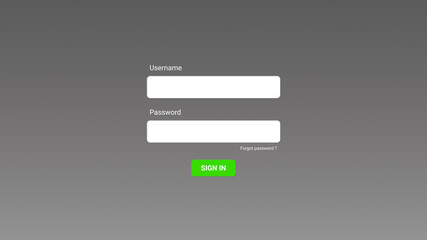 Fototapeta premium Interface of Password Box on login background. Online Username and Passwords. Template or example