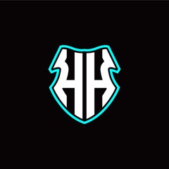 H H initial logo design with a shield shape