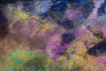 abstract colorful background. multi-colored oil slick on the surface of the water.