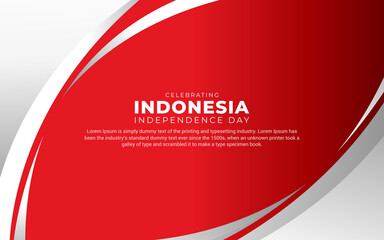 Modern Indonesia independence day design perfect for marketing online, greeting card, festival card, background, banner, backdrop,