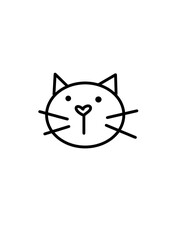 Funny cat face in doodle style.
