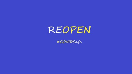 Reopen, Keep your distance for post covid-19 coronavirus pandemic, covid safe economy and environment business concept. 