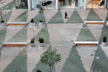 Triangles over a square in Buenos Aires, Argentina.