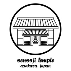 Fototapeta premium Circle icon line Sensoji Temple . vector illustration 