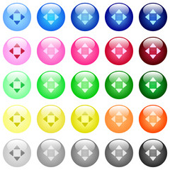 Control arrows icons in color glossy buttons