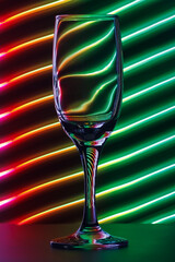 wine glass on black