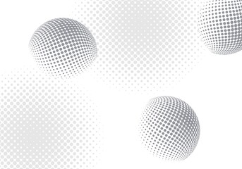 Design halftone white & gray background. Decorative web layout or poster, banner.