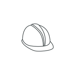 Construction safety helmet line, isometric 3d style. Hard Hat for engineer technician worker in industrial manufacture, architecture, contractor. Vector illustration Design on white background EPS 10
