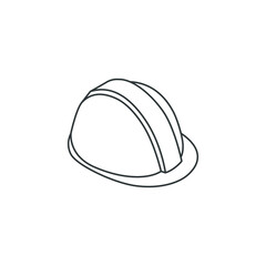 Construction safety helmet line, isometric 3d style. Hard Hat for engineer technician worker in industrial manufacture, architecture, contractor. Vector illustration Design on white background EPS 10