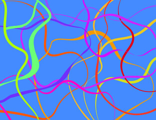 
Abstract colored background. Wavy colored lines on a blue background.