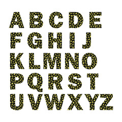 A B C D E F G H I J K L M N O P Q R S T U V W X Y Z - English alphabet, capital letters. pattern of letters. Vector stock illustration eps10