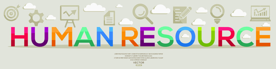 Obraz premium Creative (Human resource) Design,letters and icons,Vector illustration. 
