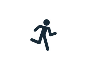 Fototapeta na wymiar Running Stick man Icon Vector Logo Template Illustration Design
