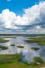 Lake Lubans, the biggest lake in Latvia. Shallow drainage lake, fed by the Rēzekne, Malta, Malmuta...