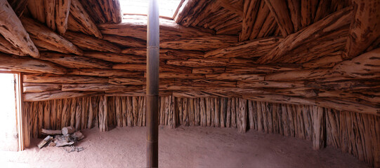 inside a yurt at Monument valley