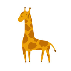 Cute hand drawn giraffe. Vector illustration