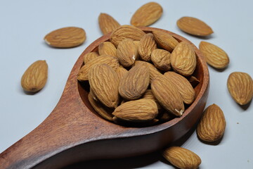 Almonds isolated on white background
