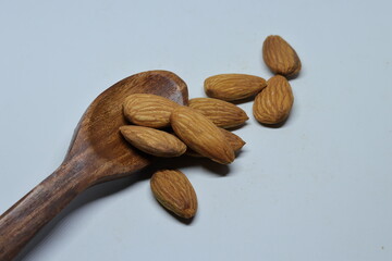 Almonds isolated on white background
