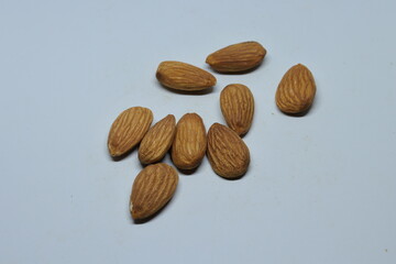 Almonds isolated on white background