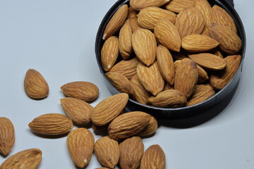 Almonds isolated on white background