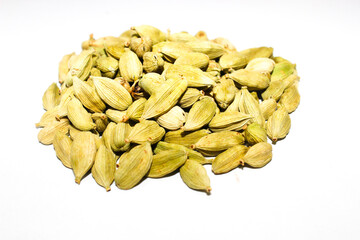 A picture of cardamom with white background