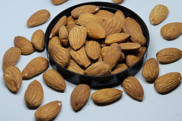 Almonds isolated on white background