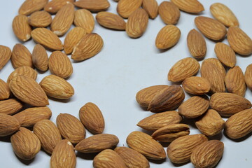 Almonds isolated on white background