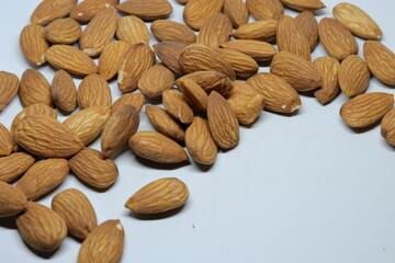 Almonds isolated on white background