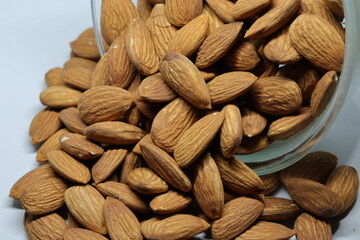 Almonds isolated on white background