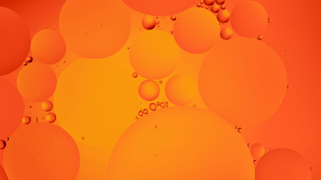 Free Photo  Orange string lights and bubbles abstract