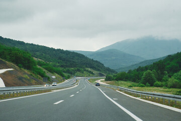 Corridor of Serbia - scenic asphalt road in mountains of Stara Planina in Southern Serbia