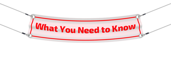 What you need to know. The advertising banner. Advertising banner with red text What You Need to Know. Isolated. 3D Illustration