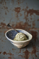 Homemade Green tea ice cream.