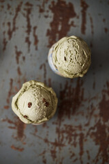 Homemade Green tea ice cream.