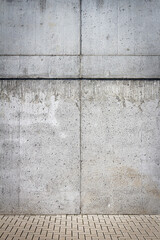 Concrete wall and parking place