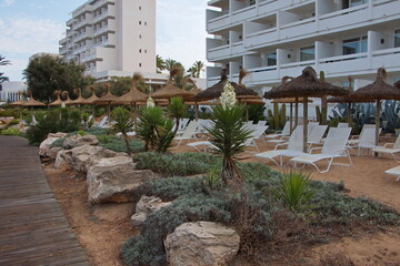 Beach at the hotels in Colonia Sant Jordi on Mallorca
