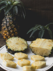 Fresh pineapple fruit stock photo.