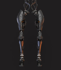 Replacement robotic leg parts, 3d rendering