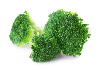 Fresh green broccoli isolated on white. Organic food