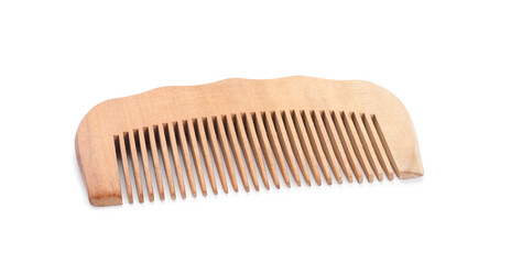 Fototapeta premium New wooden hair comb isolated on white