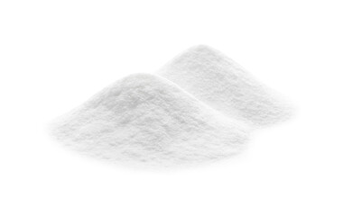 Fototapeta na wymiar Piles of baking soda isolated on white
