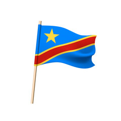 Democratic Republic of the Congo flag on white background