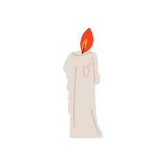 burning candle on a white background